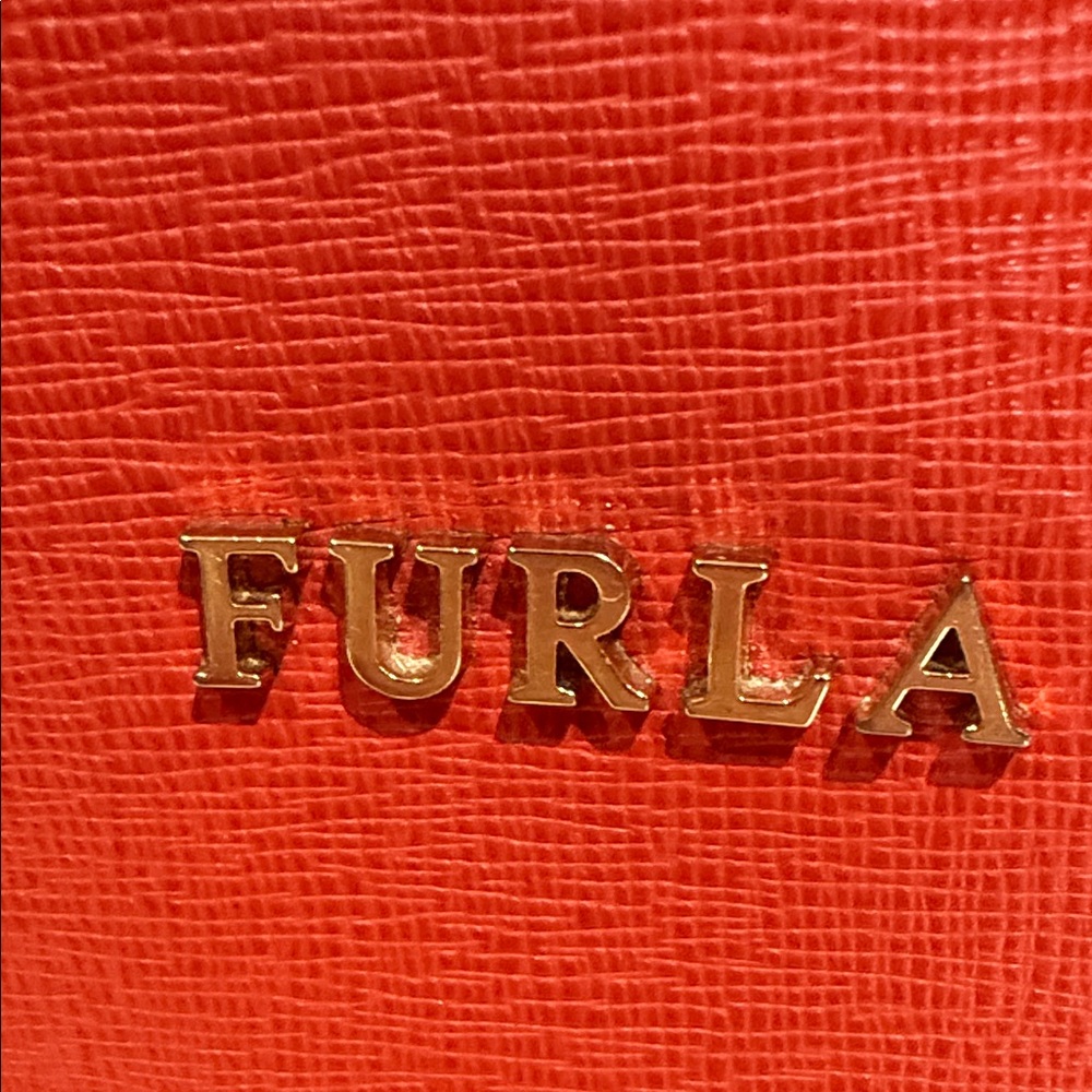 Furla Vibrant Red Tote with Gold Accents-NWOT Condition - Picture 3 of 15